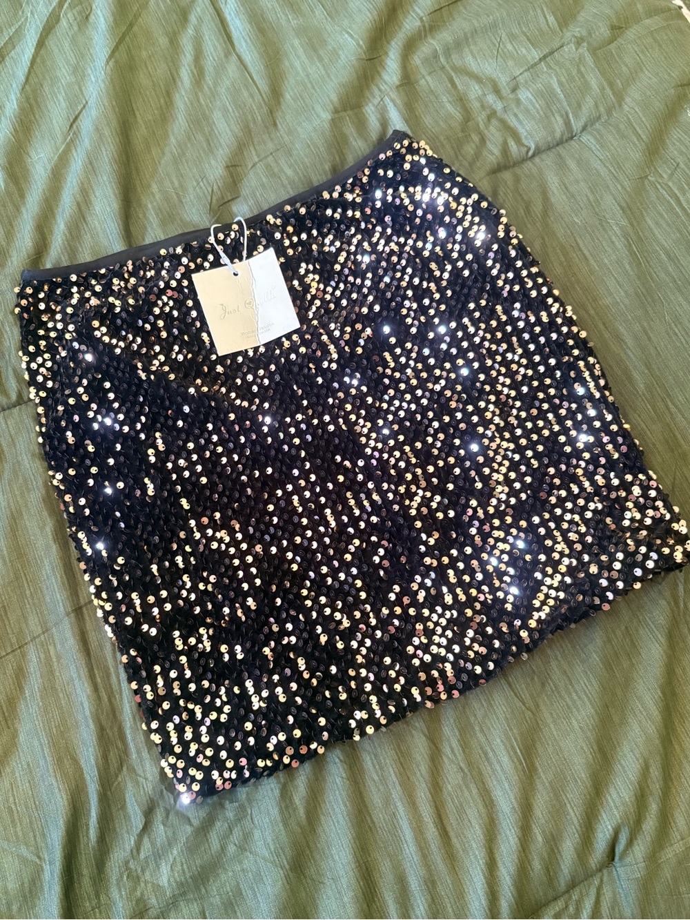 NWT Sequin Mini Skirt - Black